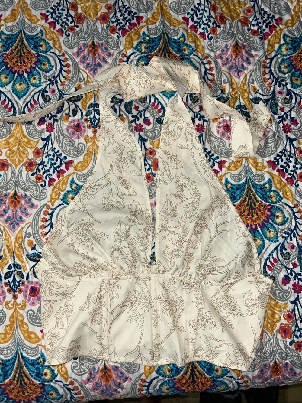 Windsor Cream Floral Halter Top